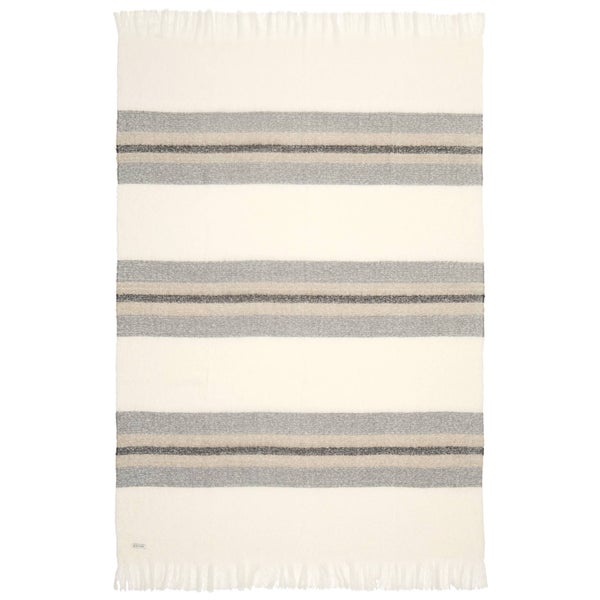 Decke mit Streifenmuster und Fransen