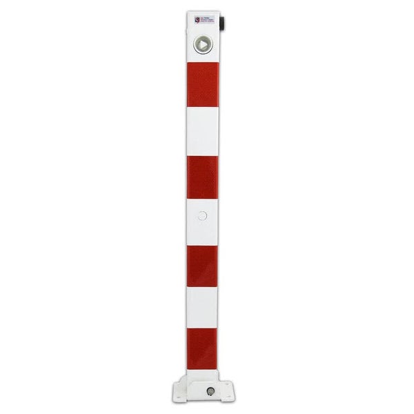 UvV Absperrpfosten Comfy 70x70mm klappbar Dreikant DIN3223 Stahl feuerverzinkt pulverbeschichtet / ohne Kettenöse Weiß