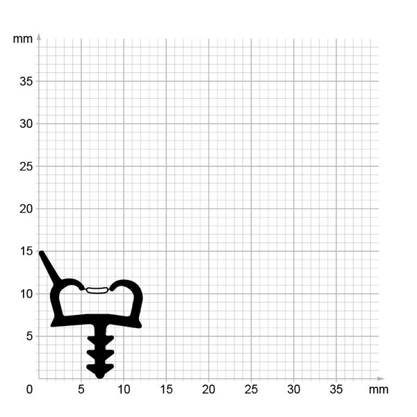 Abbildung einer Dichtung mit Größenangaben in Millimetern.