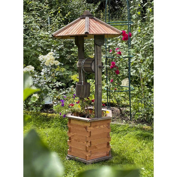 Holz-Dekobrunnen,