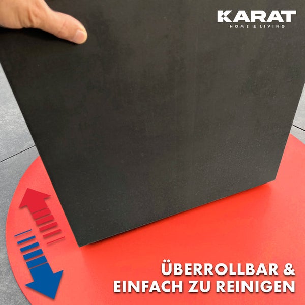 FLOORDIREKT Untersetzer Majesty  - mit abgeschrägter Kante für Blumentöpfe - Bodenschutz - Rot - 60 cm - Rund