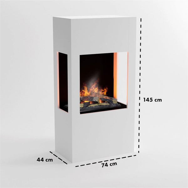 GLOW FIRE Elektrokamin 'Böll'| Wasserdampf Kamin mit OMC 600 | HxBxT: 145x74x44 cm