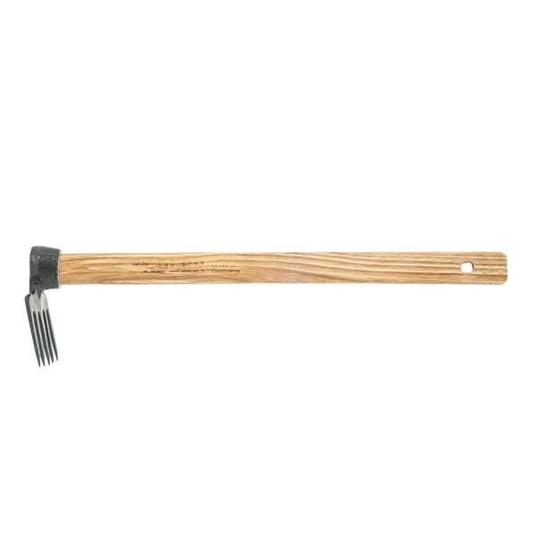 Adler Hand-Gartenhacke mit langem Holzstiel aus Esche und Metallkopf für die Gartenarbeit