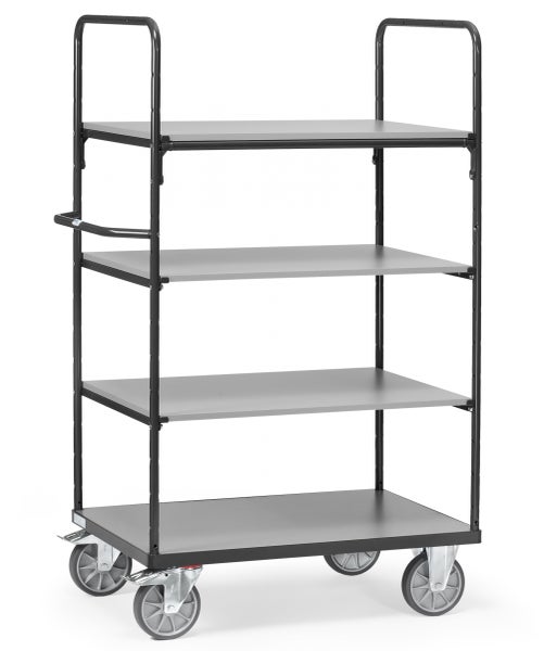 Servierwagen mit vier Ablageflächen und Rollen