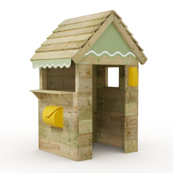 WICKEY Kinder Spielhaus Cottage mit Holzdach und Fenster - pastellgrün