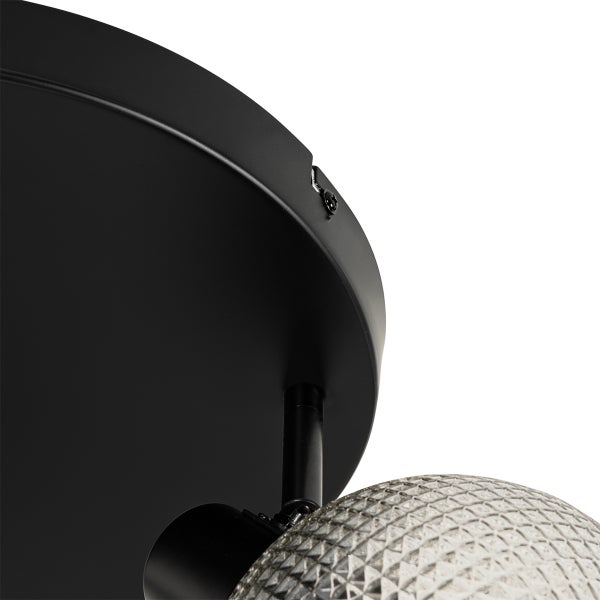 Deckenleuchte mit Metallgehäuse und gemusterter Glaskugel