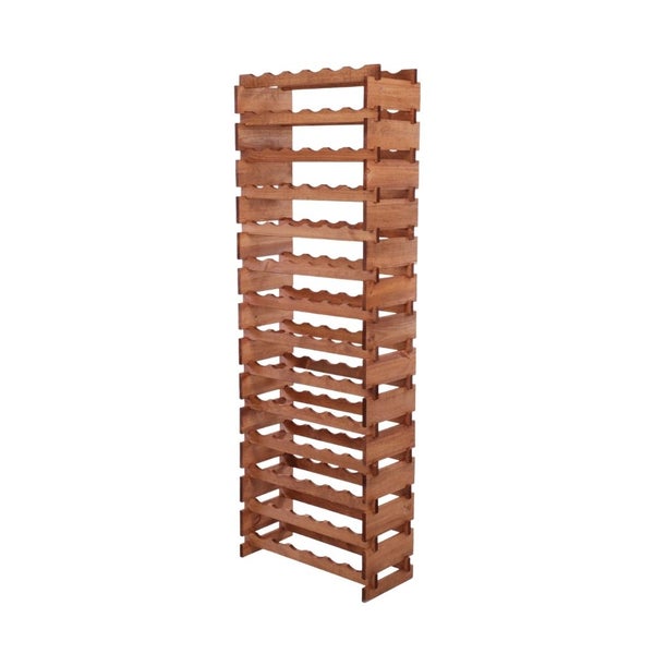 Weinregal VINOTECA FLEX PRO HxBxT 191x65x28cm 84 Flaschen auf 14 Ebenen Massives Kiefernholz Braun geölt