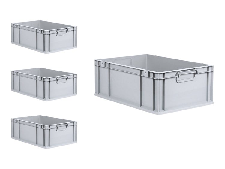 PROREGAL Spar Set 4x Eurobox Nextgen Economy Griffe Geschlossen HxBxT 22 x 40 x 60 cm 44 Liter Eurobehälter Transportbox Transportbehälter