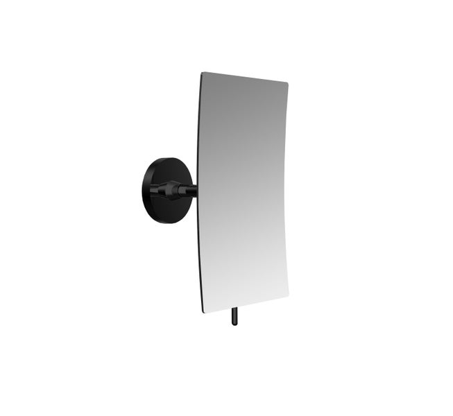 Calmwaters Rasierspiegel/Kosmetikspiegel, Wandspiegel, 3-fache Vergrößerung, schwarz, eckig, einseitige Spiegelfläche, Kristallglas, Metallhalterung, 132x208x104 mm, 80BS6241