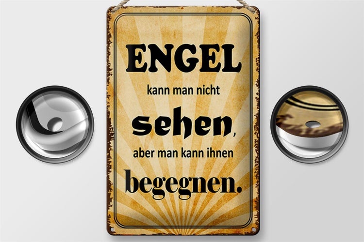 Blechschild Spruch 20x30cm Engel kann man nicht sehen