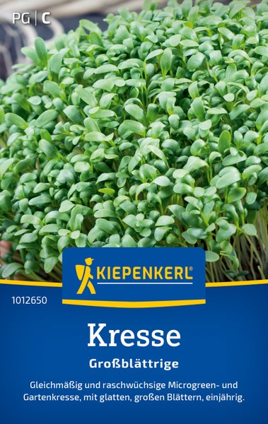 Saatgut Packung Kiepenkerl großblättrige Kresse für Microgreen Anbau