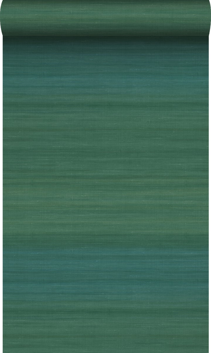 Origin Wallcoverings Tapete Gewebeoptik mit Farbverlauf Meeresgrün - 0,53 x 10,05 m - 347753