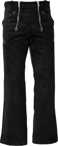 Zunfthose aus Breitkord mit Doppelreißverschluss in Schwarz.
