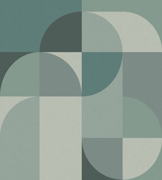 Origin Wallcoverings Fototapete Kreise im Bauhaus-Stil Grautürkis - 2.5 x 2.79 m - 357323
