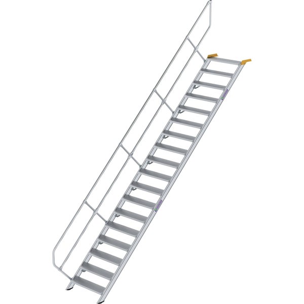 Günzburger Steigtechnik Treppe 45° Stufenbreite 800 mm 18 Stufen Aluminium geriffelt - 600278