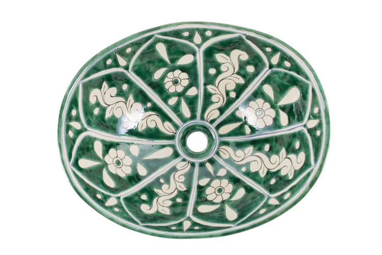 Keramik Waschbecken mit Blumenmuster für Badezimmer