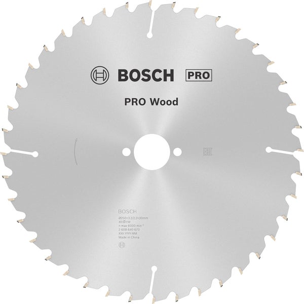 Bosch PRO Wood Kreissägeblatt 250 x 3,2 x 30 mm - 2608640670