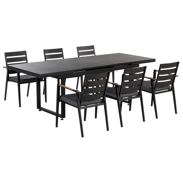 Gartenmöbel Set 6-Sitzer VALCANETTO/TAVIANO Metall Schwarz