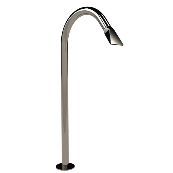Schwalldusche aus Edelstahl für den Pool.