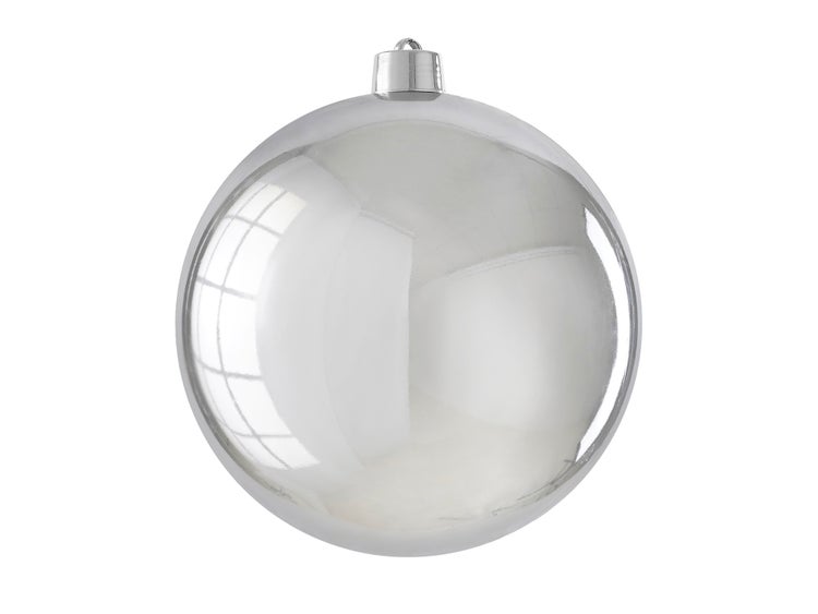 Ornament rund silber glänzend 20 cm