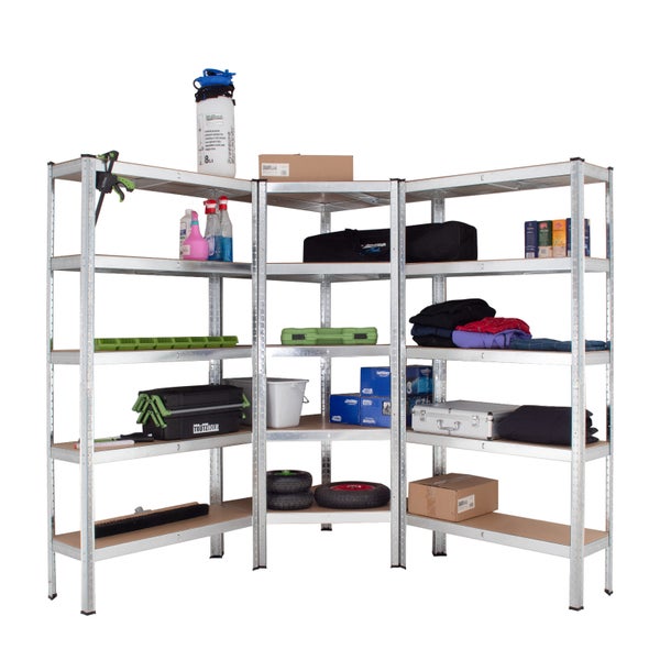 Regalsystem 3-teilig - 1x Eckregal 180x75x75x30x30 cm & 2x Lagerregal 180x90x30 cm 2625 kg