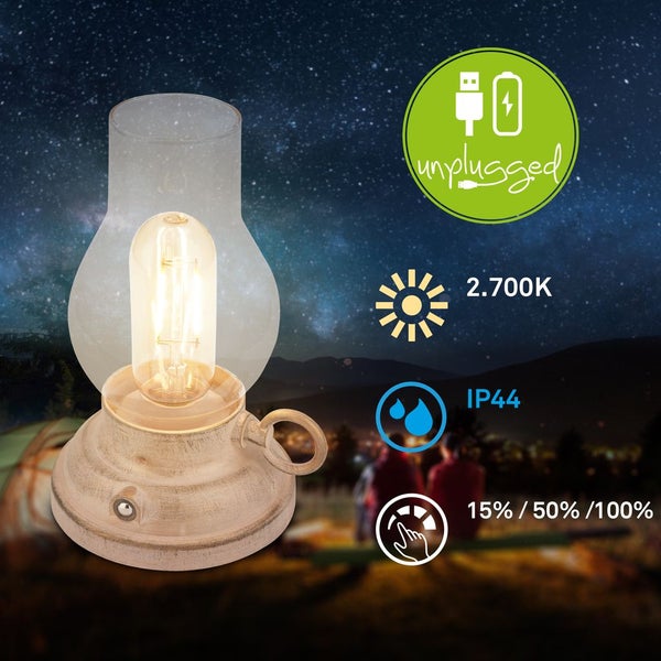LED Tischlampe Akku LED Tischleuchte Dimmbar Kabellos Touch Warmweiß Terrasse