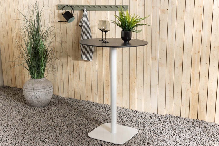 Milano Gartentisch Bartisch Ø70 weiß. 70 X 70 X 75 cm