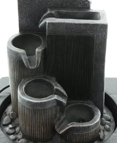 FRANK FLECHTWAREN | LED-Brunnen Wasserspiel, POLYRESIN, KUNSTSTOFF, 18 x 18 x 24 cm