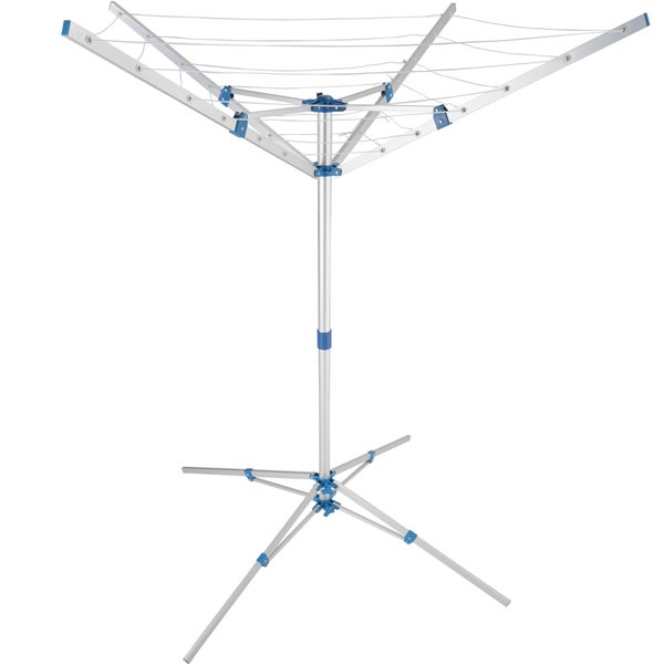 Mobile Wäschespinne tectake  102 x 102 x 160 cm aus Aluminium grau