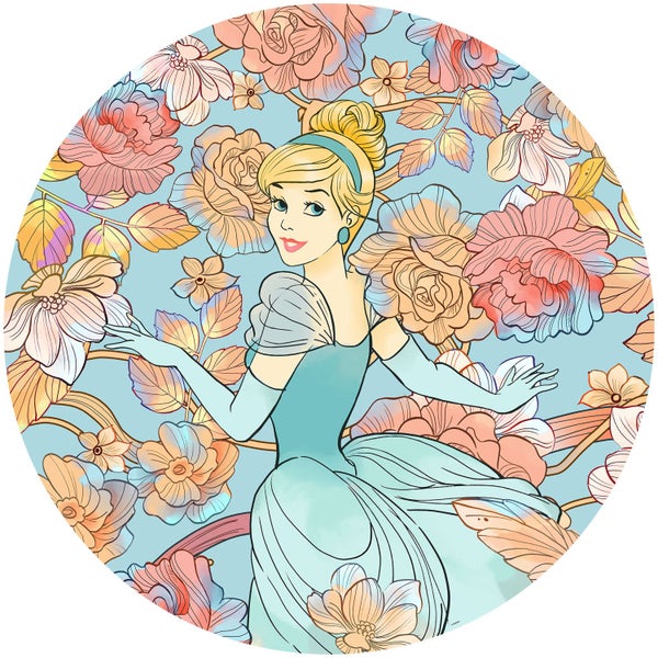 Disney selbstklebende runde Tapete Aschenputtel Multicolor - Ø 125 cm - 611718