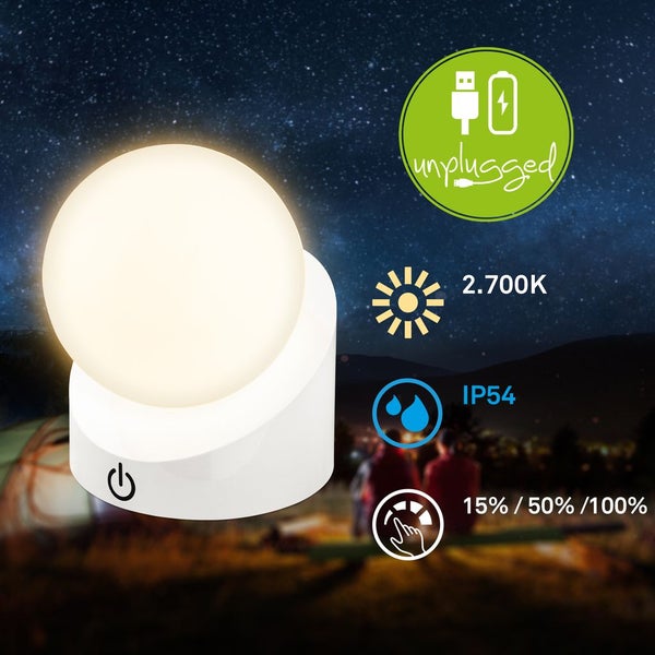 Mini LED Tischlampe kabellos IP54 Tischleuchte Akku Aussen/Innen Dimmbar Touch