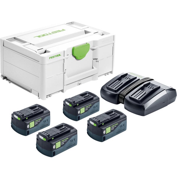 Festool Systainer mit vier Akkus und Ladegerät