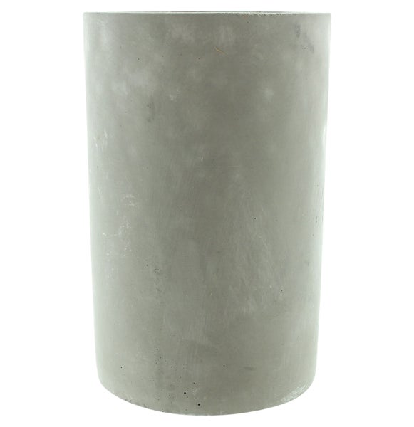 FRANK FLECHTWAREN | Weinkühler Beton-Style, 2tlg., ZEMENT, Platte: D: 15,5 x 2,5 cm, Cooler: D: 13,5 x 21 cm