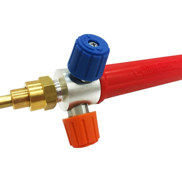 Rothenberger Gashandgriff mit zwei Einstellknöpfen für Lötgeräte und Schweißgeräte.