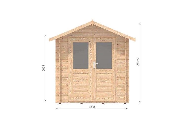 Alpholz Gerätehaus Bedford Gartenhaus aus Holz in natur, Holzhaus mit 28 mm Wandstärke, Blockbohlenhaus mit Montagematerial imprägniert 2,5x3m