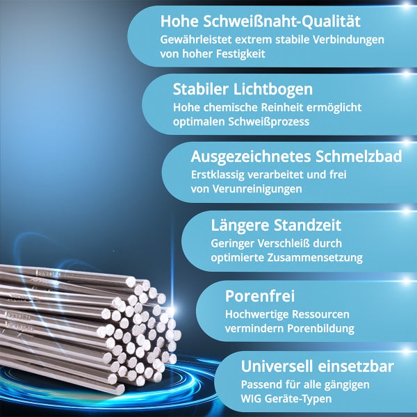 STAHLWERK Schweißstäbe WIG ER307Si Edelstahl hochlegiert  Ø 2,4 mm x 500 mm 1 kg