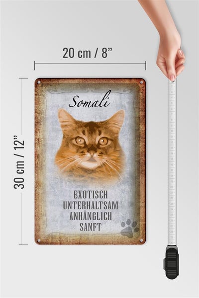 Blechschild Spruch 20x30cm Somali Katze Schild deko