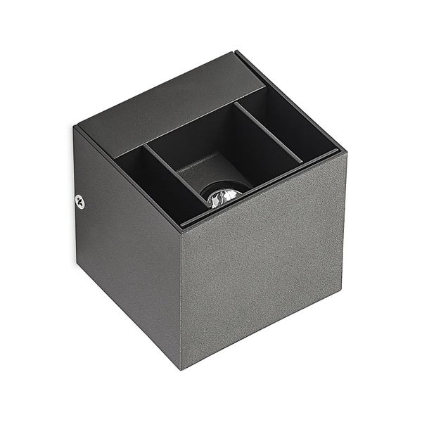 Lindby LED Wandleuchte außen Zavier (spritzwassergeschützt (Modern) in Schwarz aus Aluminium (1 flammig, ) - Außenwandleuchten Wandlampe Led Außenlampe Outdoor für Außenwand/Hauswand