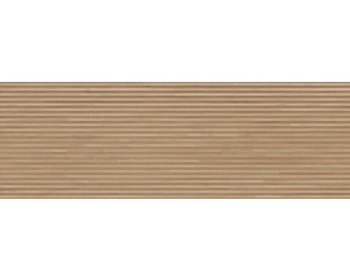 Japandi Wandfliese Marlen slat oak 40x120cm 3D-Holzoptik braun matt rektifiziert
