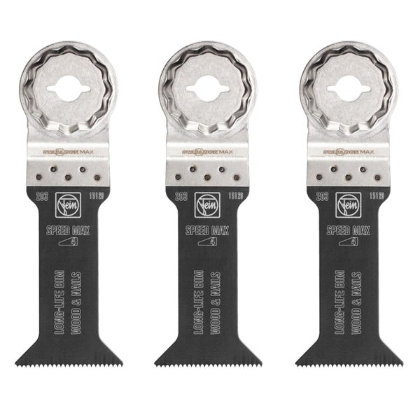 Drei oszillierende Sägeblätter für Holz und Nägel