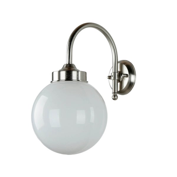 Wandleuchte mit kugelförmigem Lampenschirm