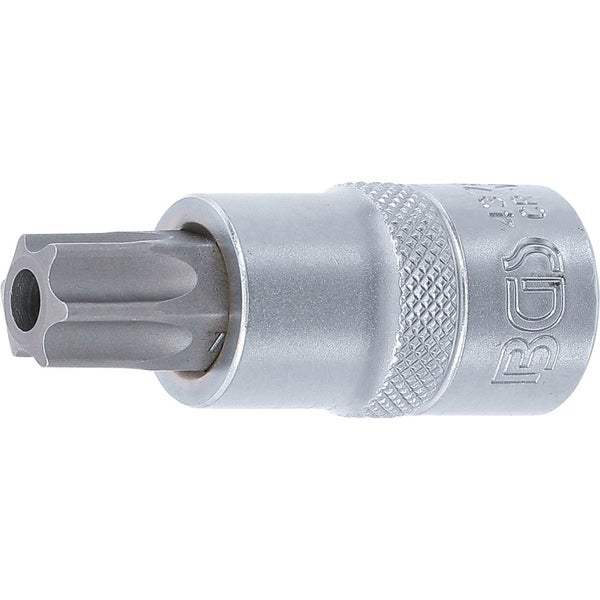 BGS Bit-Einsatz Antrieb Innenvierkant 12,5 mm (1/2) T-Profil (für Torx) mit Bohrung T60 - 4376