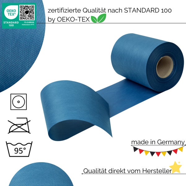 Sensalux Tischläufer, Länge: 25m, stoffähnliches Vlies, Breite: 15cm, Ozeanblau