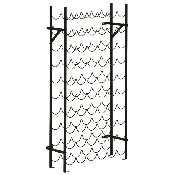 HOMCOM, Weinregal, Weinständer, B63 x D20,5 x H118cm, Eisen, Stahl, Schwarz