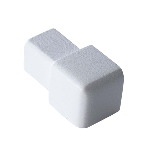 Universalecke für Sockelleisten, quadratisch, weiß.