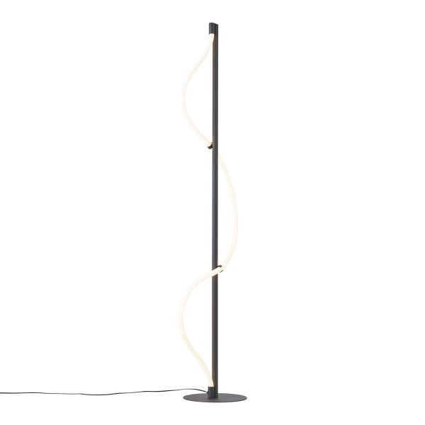 Stehleuchte mit LED-Beleuchtung und wellenförmigem Design