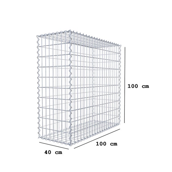 Gabione 100 cm x 100 cm x 40 cm (L x H x T), Maschenweite 5 cm x 10 cm, Spirale
