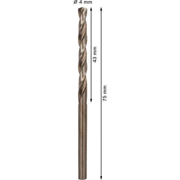Bosch PRO Stainless Steel HSS-Co Spiralbohrer 4 x 43 x 75 mm - 2608585880