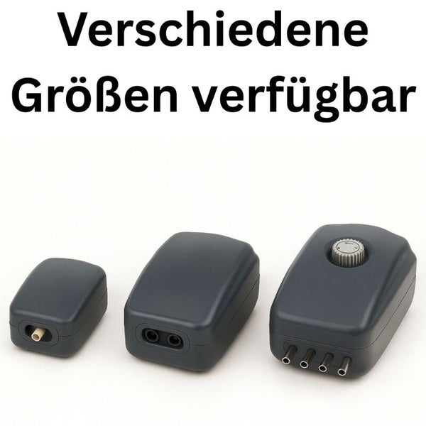 Verschiedene Größen von Aquariumpumpen verfügbar.