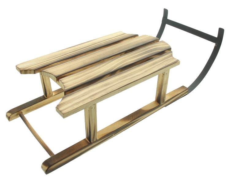 Holzschlitten mit Metallkufen